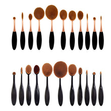 11Pcs Make Up Oval Brush Set Toothbrush Shaped Foundation Power Facial Makeup Brushes Tools
