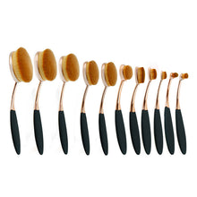 11Pcs Make Up Oval Brush Set Toothbrush Shaped Foundation Power Facial Makeup Brushes Tools