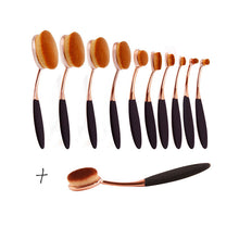 11Pcs Make Up Oval Brush Set Toothbrush Shaped Foundation Power Facial Makeup Brushes Tools