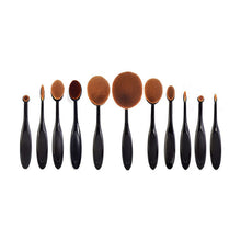 11Pcs Make Up Oval Brush Set Toothbrush Shaped Foundation Power Facial Makeup Brushes Tools