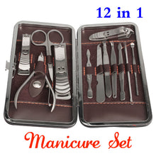 12 In 1 Stainless Nail Clipper Nipper Cutter Pedicure Manicure Set Kit Case