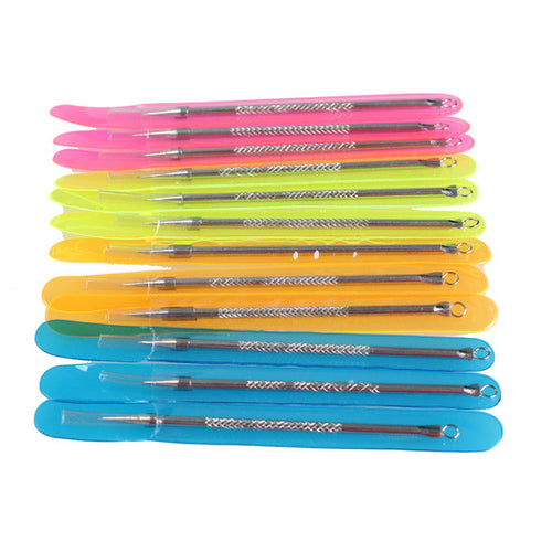 12Pcs Blackhead Acne Spot Remover Needle Tool Facial Clear Extractor