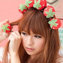 12Pcs Sponge Strawberry Balls Hair Rollers Curlers DIY Hairdressing Tool