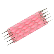 13cm * 0.8cm * 0.8cm New 5pcs 2 Way Dotting Manicure Tools Painting Pen Nail Art Pen Nail Care Pink Anne