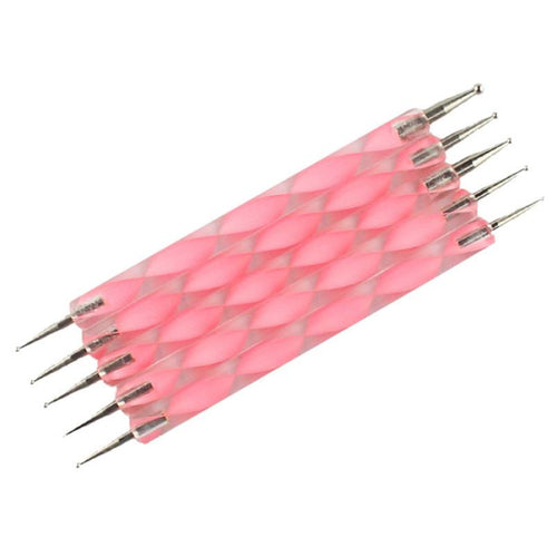 13cm * 0.8cm * 0.8cm New 5pcs 2 Way Dotting Manicure Tools Painting Pen Nail Art Pen Nail Care Pink Anne