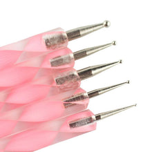 13cm * 0.8cm * 0.8cm New 5pcs 2 Way Dotting Manicure Tools Painting Pen Nail Art Pen Nail Care Pink Anne
