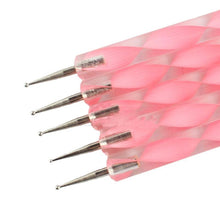 13cm * 0.8cm * 0.8cm New 5pcs 2 Way Dotting Manicure Tools Painting Pen Nail Art Pen Nail Care Pink Anne