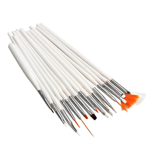 15 Pcs Nail Art Tips Design Paint Dot Draw Pen Brush Decoration Nail Kits white
