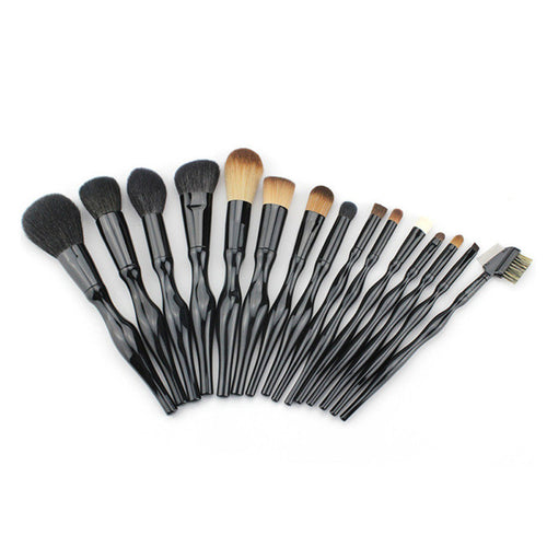 15pcs New Fashion Professional Curves Makeup Brushes Set Foundation Blusher Powder Eyeliner Brush