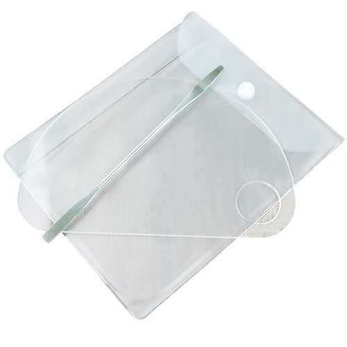 16cmX10.5cm 1set Stainless steel Material Nail Art Palette Cosmetic Mixing Palette Set Ring Manicure Nail Tool Anne