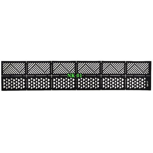 18*3.5cm 1 Sheets New Vinyls Nail Hollow Irregular Grid Stencil Reusable Manicure Stickers Guide Stamping Template Nail Art Tool