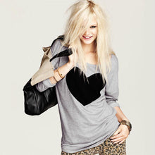 1PC 2017 New Arrival t-shirt Women Summer Autumn Fashion Casual Love Heart Print t shirt Long Sleeved O Neck Tee Shirt Femme #