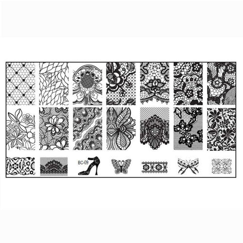 1PC Women Nail Art DIY Nail Stamp Stamping Image Plate Print Nail Art Template strongly from inside to outside Anne