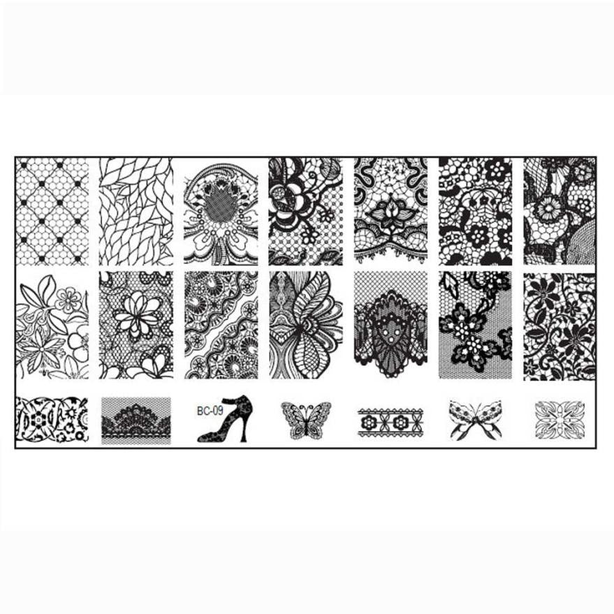 1PC Women Nail Art DIY Nail Stamp Stamping Image Plate Print Nail Art Template strongly from inside to outside Anne