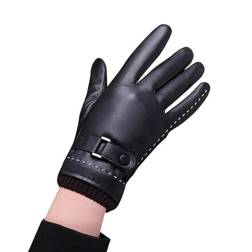 1Pair 2016 Elegant Gloves Womens Screen PU Leather Gloves For Winter Warm Gloves Mitten Women Gloves Female