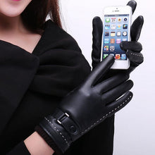 1Pair 2016 Elegant Gloves Womens Screen PU Leather Gloves For Winter Warm Gloves Mitten Women Gloves Female