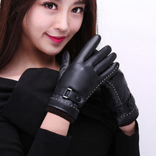 1Pair 2016 Elegant Gloves Womens Screen PU Leather Gloves For Winter Warm Gloves Mitten Women Gloves Female