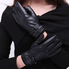 1Pair 2016 Elegant Gloves Womens Screen PU Leather Gloves For Winter Warm Gloves Mitten Women Gloves Female