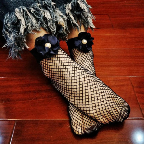 1Pair Fashion Women Sexy Lace Fishnet Net Flower Plain Top-Ankle Short Socks 5Colors Calcetines Mujer #417