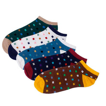 1Pair Small colored squares Men's Socks Casual Summer Socks Fashion Color Cotton Socks Business Male Sock #3530