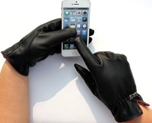 1Pair Womens Screen Leather Gloves Thick Warm Gloves Winter Warm Gloves Black Women Out Door Fashion Gloves