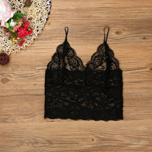 1Pcs Crop Top + 1PCS Briefs Set Sexy Strap Lace Translucent Women Tank Top Clubwear Sexy Cropped Female White Black #25