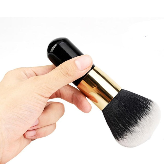 1pcs Big Size Powder Brush Cosmetic Beauty Blush Brush for Makeup Soft Facial Finishing Powder Makeup Brushes Wood Black Handle