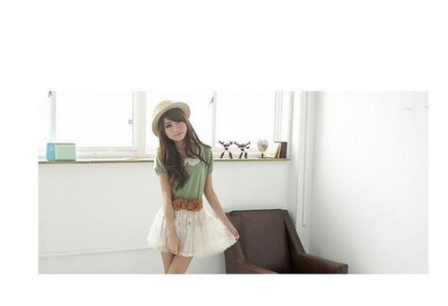 1pcs High Quality Fashion Womens Girl Chiffon Flower Double Rose Flower Elastic Stretch Waist Belt #3546