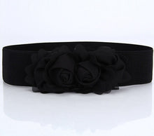 1pcs High Quality Fashion Womens Girl Chiffon Flower Double Rose Flower Elastic Stretch Waist Belt #3546