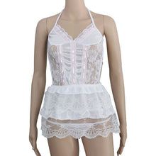 1pcs Sexy Lace Lingerie Black White Erotic Lingerie Costumes Underwear Slips Transparent Lace Sexy Nightgrowns Sleepwear #82