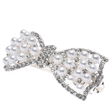1pcs Shine Rhinestone Girls Woman Bow Hairpin Full Diamond Pearl Bow Spring Clip For Hair Care #3546
