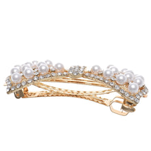 1pcs Shine Rhinestone Girls Woman Bow Hairpin Full Diamond Pearl Bow Spring Clip For Hair Care #3546