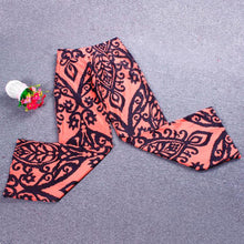 1pcs Womens Floral Wide Leg Long Pants Bohemian Orange Loose Palazzo Trousers #3546