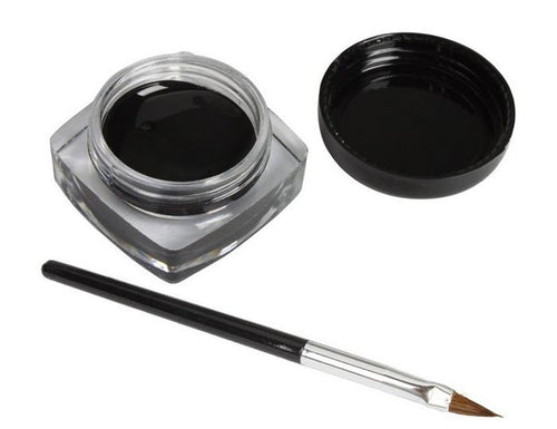 1x Eyeliner Gel Cream With Brush Makeup Black Waterproof Eye Liner