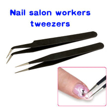 2 Black Acrylic Gel Nail Art Rhinestones Paillette Nipper Picking Tool