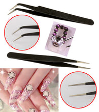 2 Black Acrylic Gel Nail Art Rhinestones Paillette Nipper Picking Tool