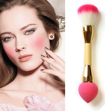 2 In 1 Pro Makeup Brushes Double Nylon Hair Cosmetic Puff Brush Face Powder Blush Concealer Foundation Make Up Tool