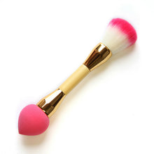 2 In 1 Pro Makeup Brushes Double Nylon Hair Cosmetic Puff Brush Face Powder Blush Concealer Foundation Make Up Tool