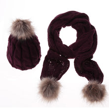 2 Pc Women Crochet Hat Fur Wool Knit Beanie Raccoon Warm Cap+Scarf Shawl Suit Stop Cold And Keep Warm Cheap Bufanda Negra #154