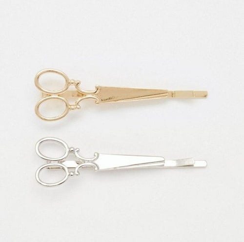 2 Pcs Hair Clip Women Girls Scissors Shaped Hair Accessories Gold Silver Acessorios Para Cabelo#B926