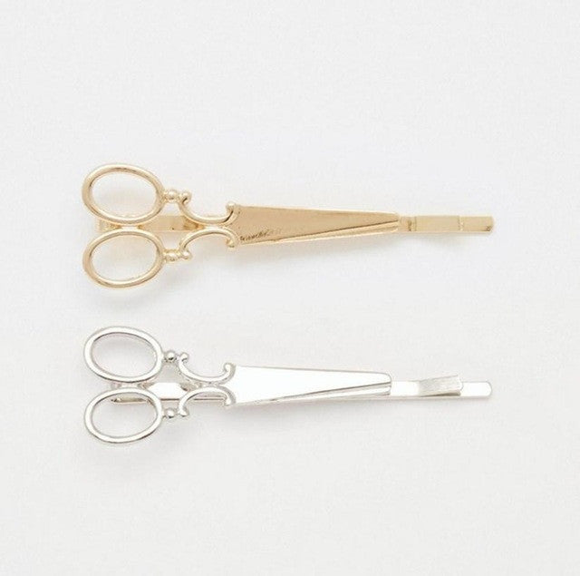 2 Pcs Hair Clip Women Girls Scissors Shaped Hair Accessories Gold Silver Acessorios Para Cabelo#B926