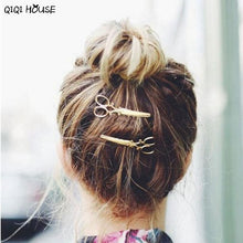 2 Pcs Hair Clip Women Girls Scissors Shaped Hair Accessories Gold Silver Acessorios Para Cabelo#B926