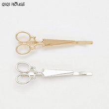 2 Pcs Hair Clip Women Girls Scissors Shaped Hair Accessories Gold Silver Acessorios Para Cabelo#B926