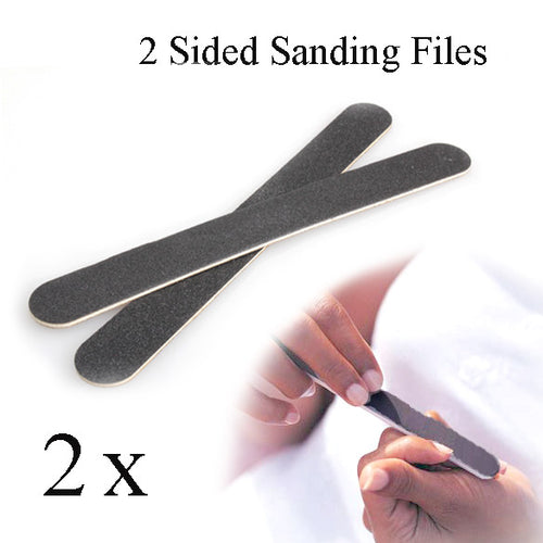 2 Pcs Manicure Salon Buffer Sandpaper Nail Art Tool Files Buffing Double Side