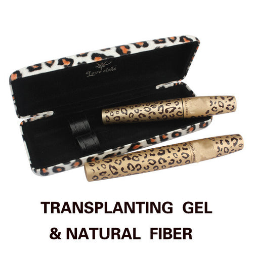 2 Piece Leopard Curling Eye Lashes Mascara Black Fiber Eyelash Mascara Set