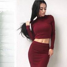 2 Piece Set Women Dress 2017 Fashion Winter Turtleneck Sexy Elegant Women Long Sleeve Bodycon Party Club Womens Dresses #1215