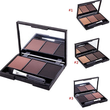 2 Professional 3 Color Eyebrow Powder Palette Cosmetic Eye Brow Enhancer Waterproof Makeup Eyes Shadow With Brush Mirror