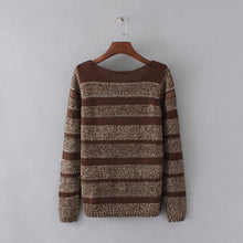 20017 New Autumn O-Neck Women Sweater Long Sleeve Pullovers Knitting Fashion Striped femme sudaderas jumper 72039