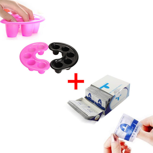 200Pcs Easy Use Paper Towel Nail Art Polish Vanish Remover Nail Tools + 2pcs Manicure Bowl Soak Finger Tip Nail Tool