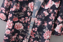 201 Summer Kimono Cardigan Women Floral Print Loose Long Blouses Shirts Lady Chiffon Beach Sunscreen Blusas Women Clothing #53
